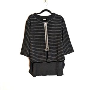 Crea Concept Wool High Low Zip Front Sweater Size 38/6 Lagenlook